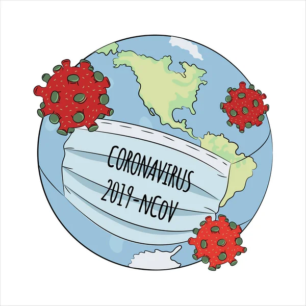 Ncov Danger Coronavirus Health Earth Human Epidemipneumonia Virus Vector Ilustración — Vector de stock