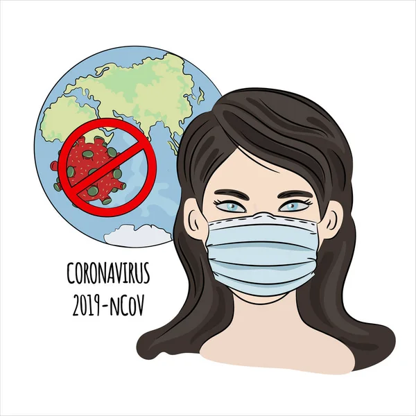 Geen Coronavirus Ncov Gezondheid Aarde Menselijk Gevaarlijk Epidemisch Pneumonie Medicijn — Stockvector
