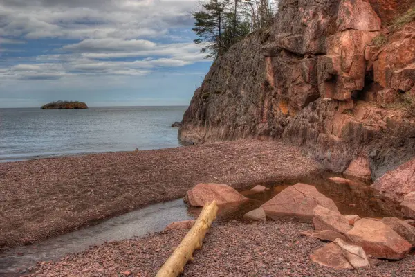 Playa de ágata está en la orilla del lago Superior en Silver Bay, Minn —  Fotos de Stock