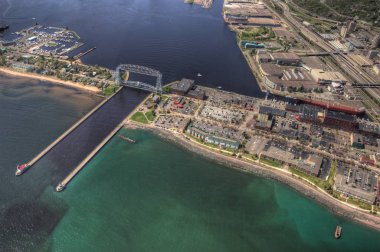 Duluth, Minnesota in Summer seen from Helicopter clipart