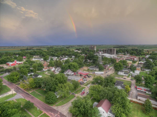 Μικρή πόλη της Iowa από Drone — Φωτογραφία Αρχείου