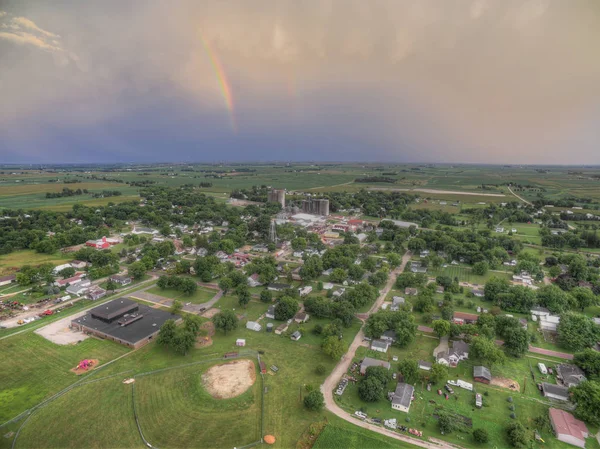 Μικρή πόλη της Iowa από Drone — Φωτογραφία Αρχείου