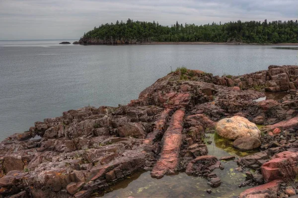 Beaver Bay is a small Community on the North Shore of Lake Super — Stock Photo, Image