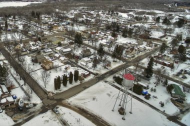 Bovey, Minnesota Minnesota demir aralığı üzerinde küçük bir topluluk kışın gibi.