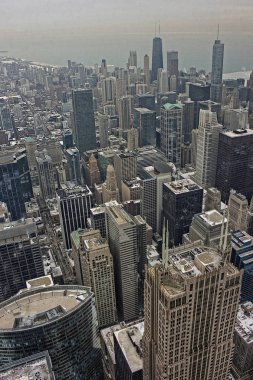 Downtown Chicago kış kasvetli bir gün boyunca