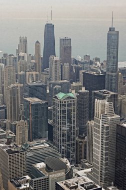 Downtown Chicago kış kasvetli bir gün boyunca