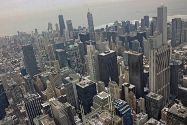Downtown Chicago kış kasvetli bir gün boyunca