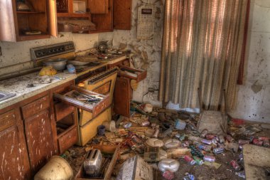 Terk edilmiş bir çiftlik kırsal Güney Dakota'da unutulmuş bozunmaları