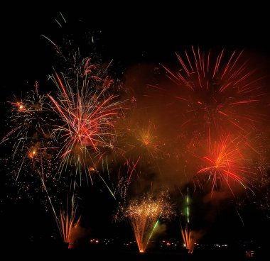 Fireworks bir büyük ekran bir kongre sırasında Sioux Falls Fuar