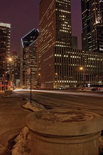 Il centro di Chicago durante l'inverno in un giorno triste — Foto Stock