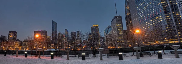 다운 타운 시카고 황량한 날에 겨울 동안 — 스톡 사진