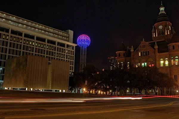 Dallas horisonten på natten på vintern — Stockfoto