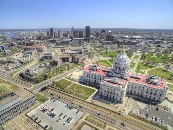 St Paul je státní Capitol Minnesota z ptačí perspektivy sondu — Stock fotografie