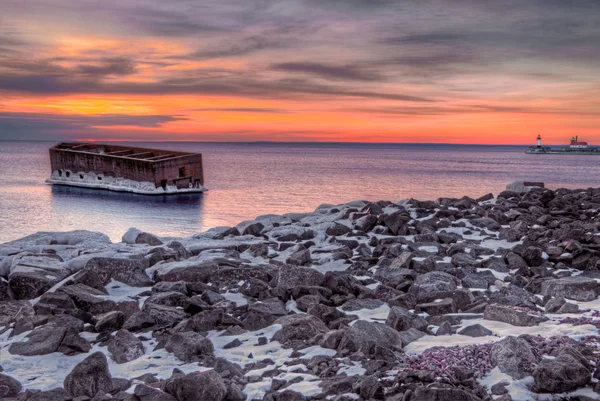 Duluth is een populaire toeristische bestemming in Noord Minnesota op de oevers van Lake Superior — Stockfoto