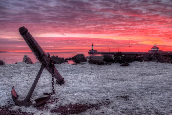 Duluth è una destinazione turistica popolare nel nord del Minnesota sulle rive del Lago Superiore — Foto Stock