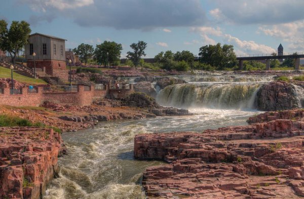 Falls Park is a major Tourist Attraction in Sioux Falls, South D