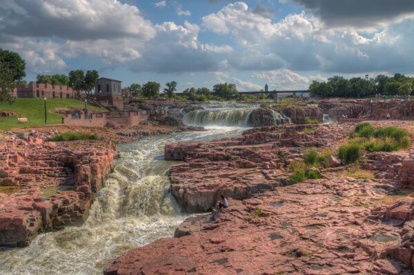 Falls Park is a major Tourist Attraction in Sioux Falls, South Dakota during all Seasons