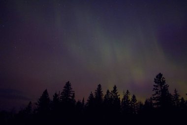 Minnesota yaz aylarında göl üzerinde Kuzey ışıkları