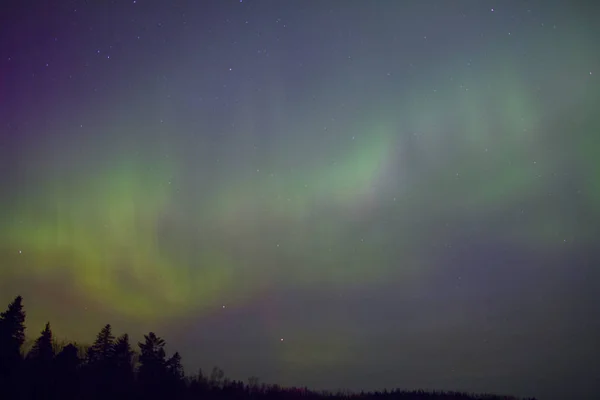 Polární záře nad jezerem v Minnesotě v létě — Stock fotografie