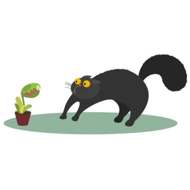 vektör illüstrasyon kedi düz fareler kümes hayvanları av gıda avcılık çizgi film karakteri düz vektör çizim