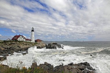 Portland Maine Far /Portland kafa feneri, Fort Williams Park, Portland, Maine, en eski fenerler ülkede sürekli kullanımda biridir.