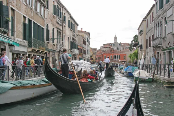 Veneza Canais Veneza Itália Gôndolas Turista Data 2007 — Fotografia de Stock