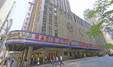 Radio City konser salonu / New York City, Ny. Panoramik dünya ünlü müzikhol. 6-24-2017.