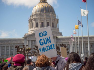 Sonunda silah şiddet tabelaya San Franci ralli Our Lives için Mart
