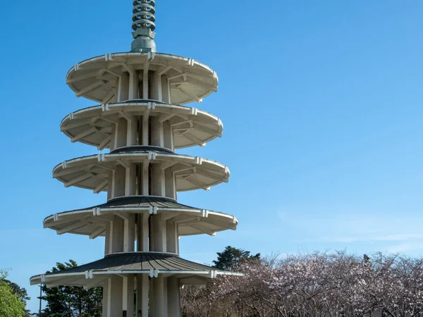 Pagoda de la Paz de San Francisco con árboles de cerezo debajo Imágenes De Stock Sin Royalties Gratis