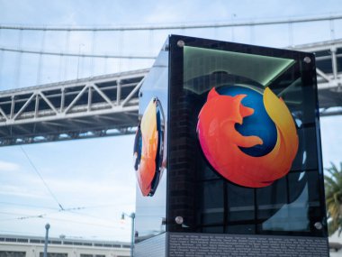Mozilla Firefox logosu Körfezi ile San Francisco konumun dışında 