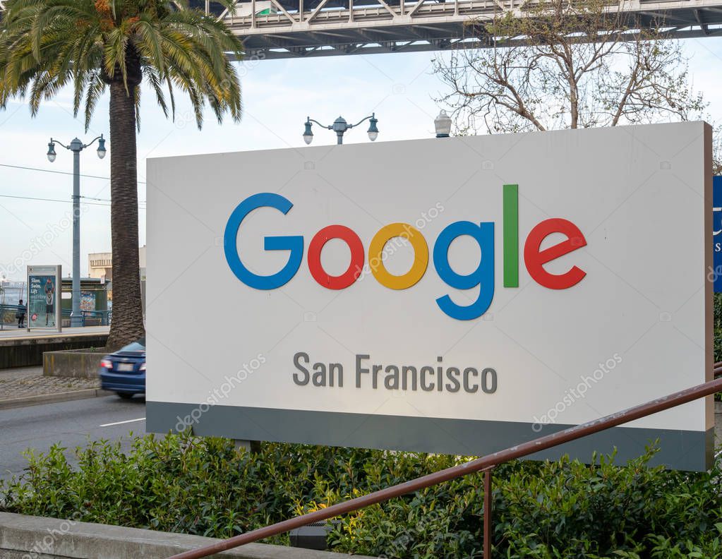 SAN FRANCISCO, CA  APRIL 24, 2018 Google San Francisco office location off Embarcadero waterfront.