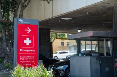 University of California San Francisco UCSF emergency room car entrance at hospital 24 hours clipart