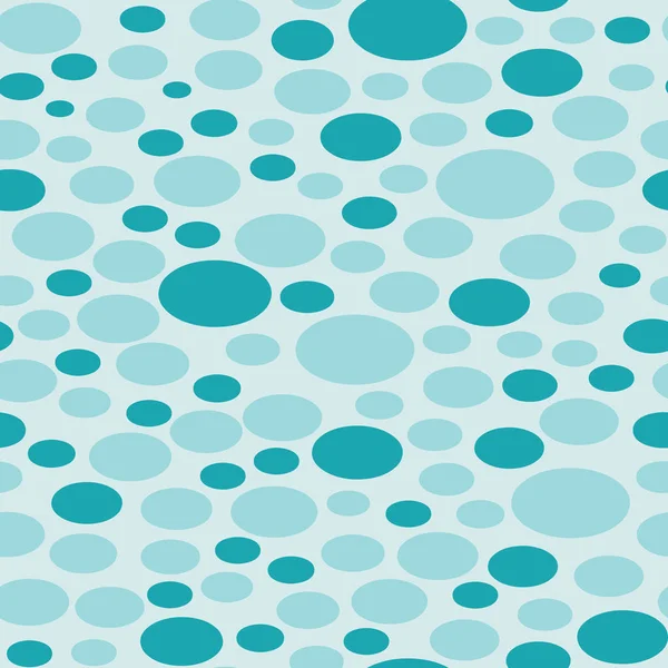 Bright Blue Teal Oval Polkadot Seamless Pattern — Stock Vector