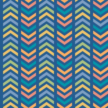 Vektör renkli çizgili Chevron Seamless Modeli