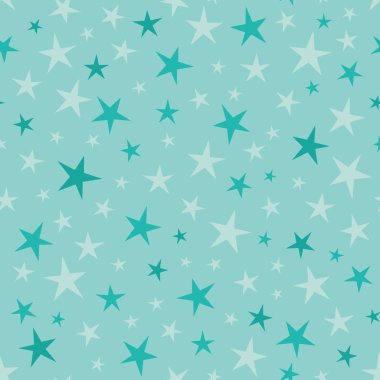 Dikişsiz desen vektör yumuşak mavi yeşil yıldız
