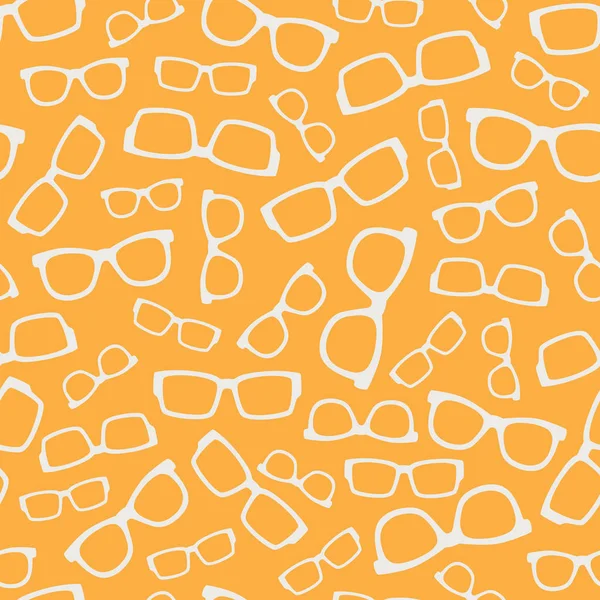 Vector Yellow White Glasses Seamless Pattern — Stock Vector