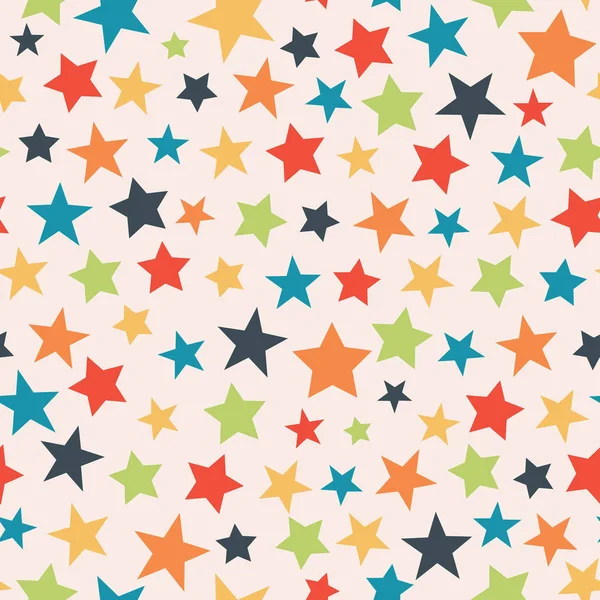 Vector Colorful Stars Seamless Pattern Background — Stock Vector