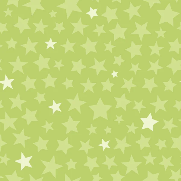 Vector Green Monotone Stars Seamless Pattern Background — Stock Vector