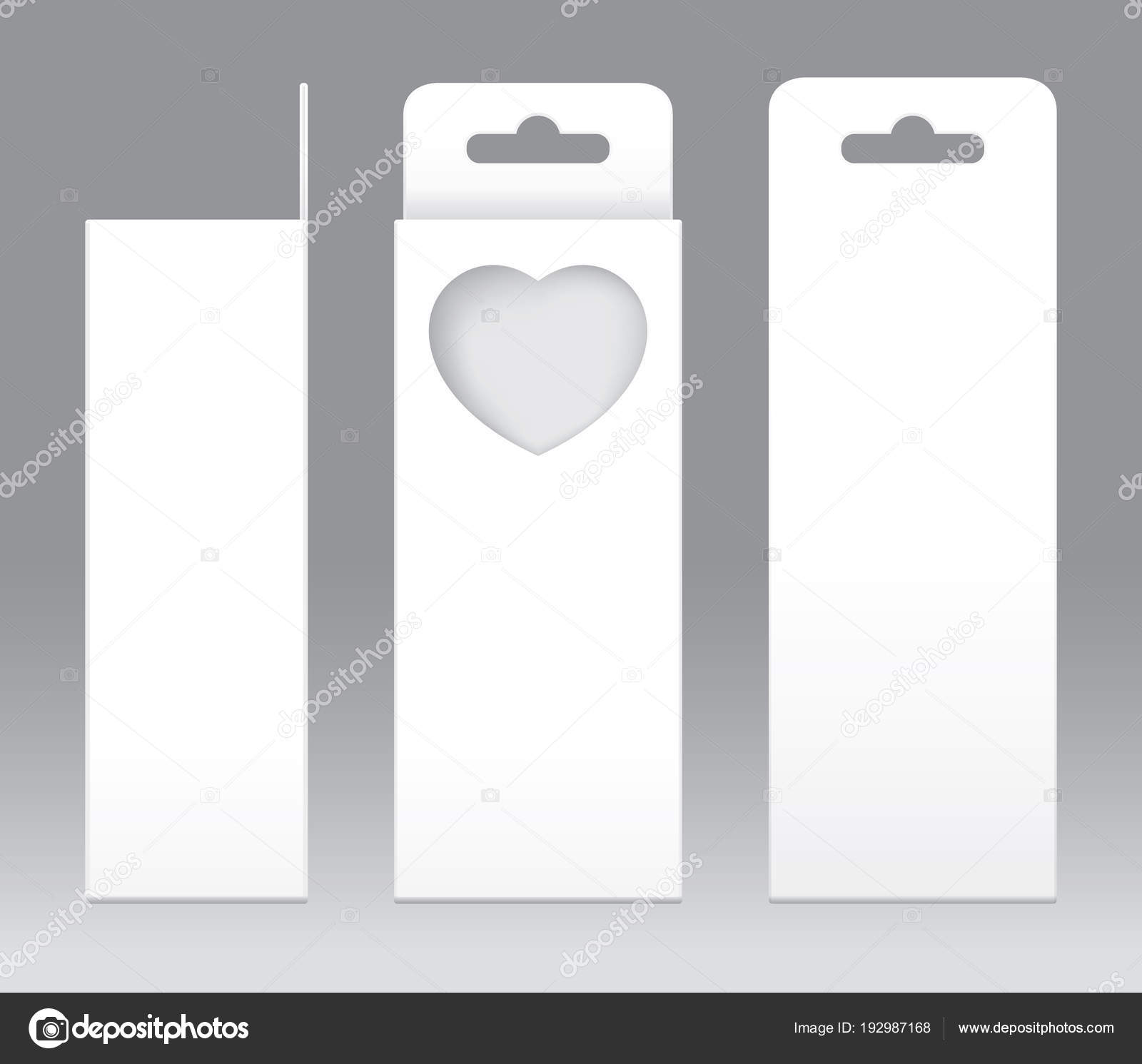Hängende Box Weiß Fenster Herzform Verpackung Schablone Ausschneiden