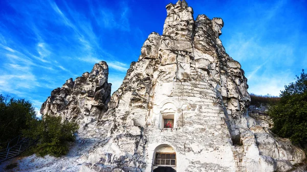 Cave Temple Eller Ortodoxa Kyrkan Berget Kritaktiga Divnogorje Centrala Ryssland — Stockfoto