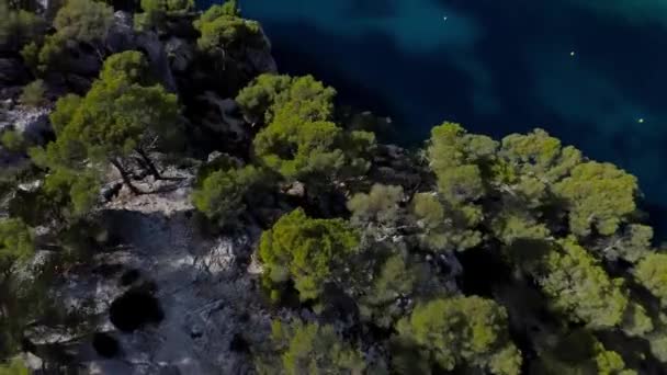 Parque Nacional Calanques Provenza Pintoresco Golfo Con Aguas Turquesas Costa — Vídeo de stock