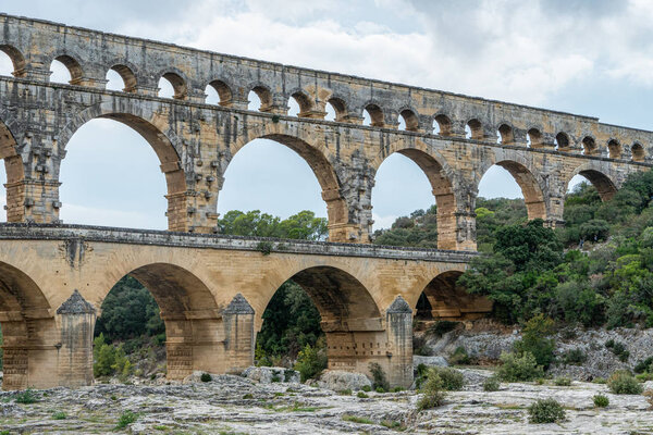 Pont du Gard is a part of Roman aqueduct in southern France