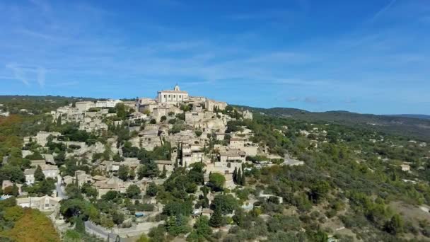 Vista aérea de Gordes Luberon vale mais bela aldeia da França — Vídeo de Stock