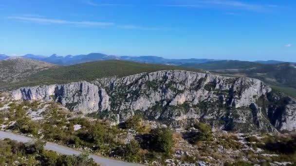 Повітряно - панорамний вид Вердонської ущелини. — стокове відео