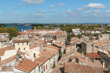 Overlook city of Arles from top of the Arles Amphitheatre arena