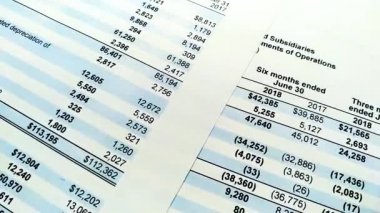 Şirketin mali tablo raporu. gelir ve kar istatistikleri