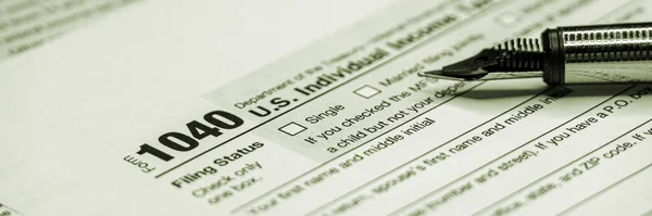 Φορολογικά Έντυπα 1040 Ηπα Ατομική Δήλωση Φόρου Εισοδήματος Ευρύ Πανό — Φωτογραφία Αρχείου