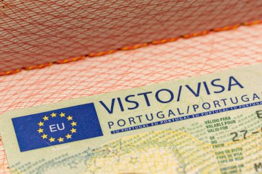 Pasaportunda Portekiz 'in Schengen vizesini kapat. AK 'nin kapalı sınırı