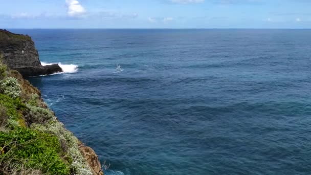 Vídeo de una costa con una vista panorámica de Madeira en la costa oeste — Vídeos de Stock