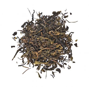 Beyaz arkaplanda yeşil çay yaprağı izole